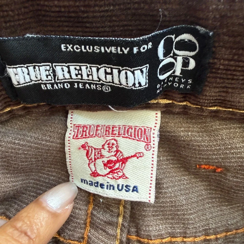 VTG True‎ Religion x Barneys NY LOGAN Brown Corduroy Jeans  32x33  Made in USA